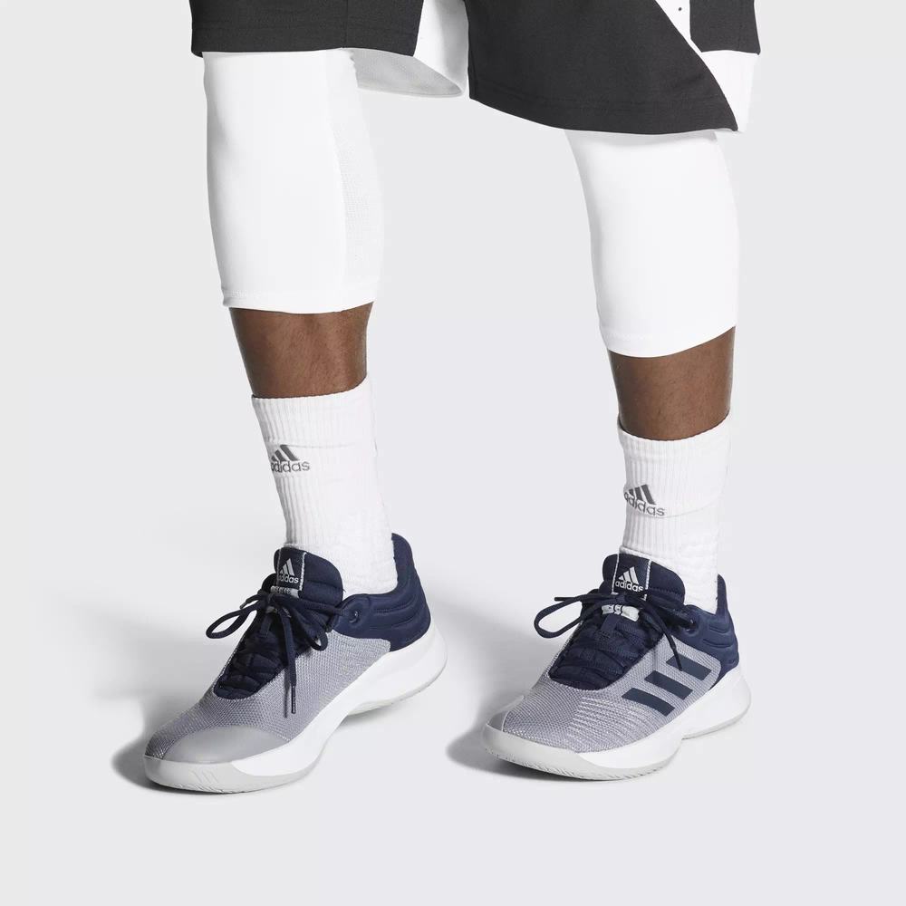 Adidas Pro Spark 2018 Low Tenis De Basketball Grises Para Hombre (MX-60730)